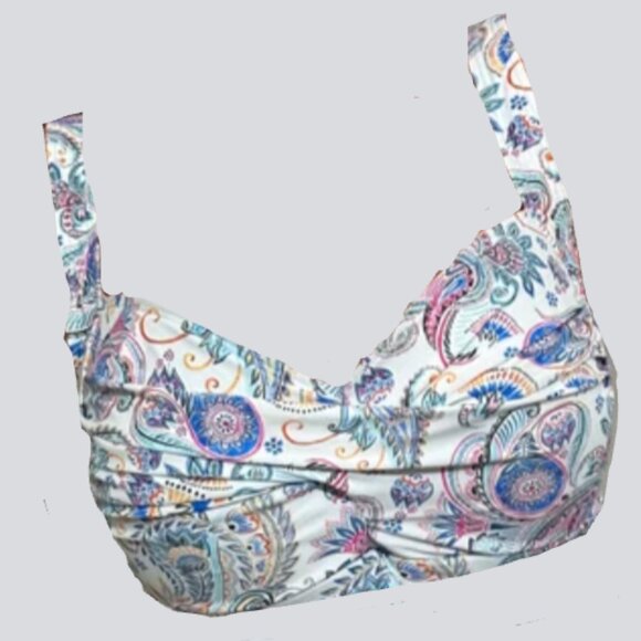 Brand New Nip Tuck Swim Multi-Coloured Floral Paisley Print Bikini Top - Picture 2 of 8